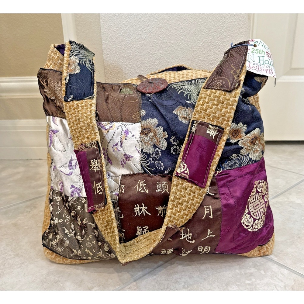 New Handmade patchwork shoulder bag Boho Hippie Art to wear Tote Bag 20x16x6